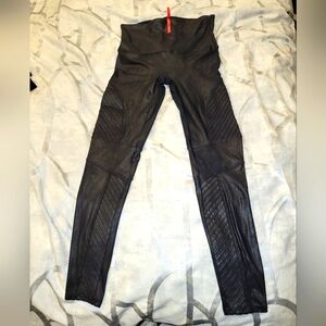 SPANX Faux Leather Moto Leggings Black XL